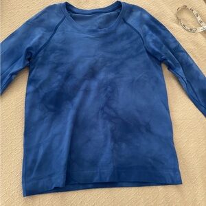 Lululemon Swiftly Tech Race Length Blue Marble Dye, Size 6